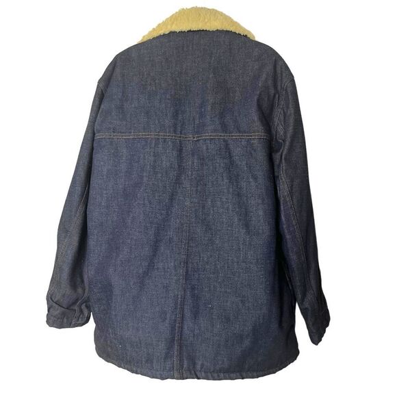 Vintage 70’s Sears Roebuck And Co Denim Chore Jacket Coat Sherpa Lined - Picture 10 of 11